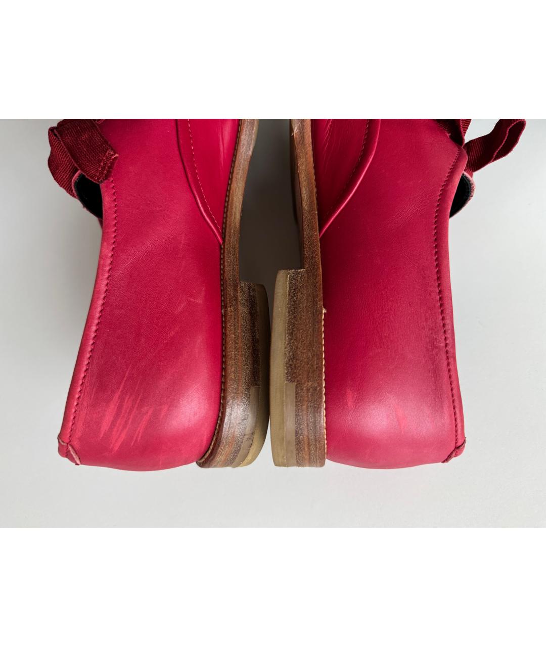 MANOLO BLAHNIK Красные кожаные туфли, фото 7