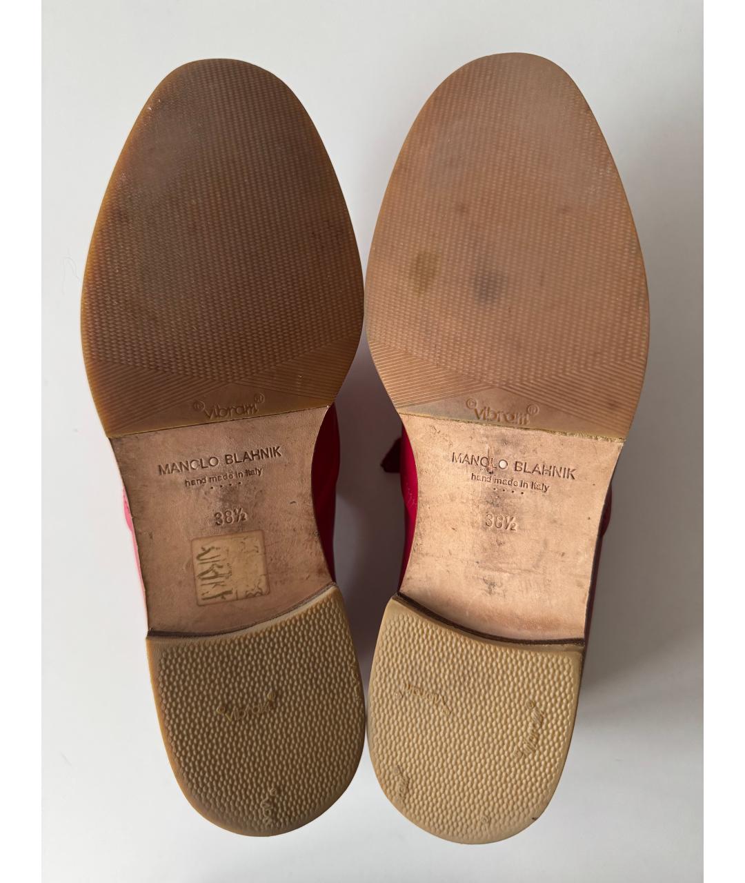 MANOLO BLAHNIK Красные кожаные туфли, фото 5