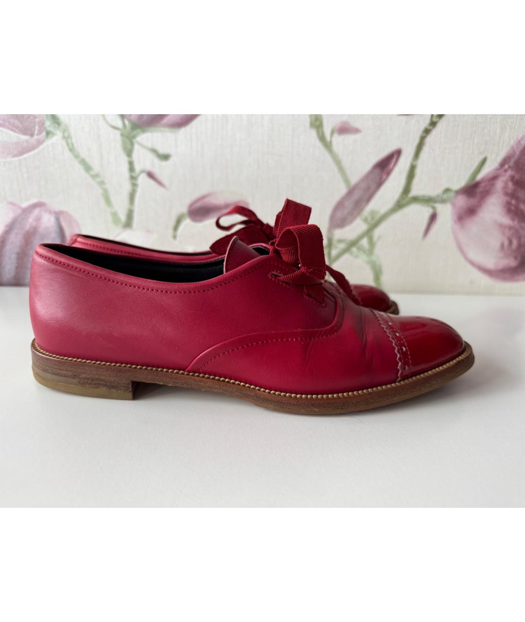 MANOLO BLAHNIK Красные кожаные туфли, фото 10