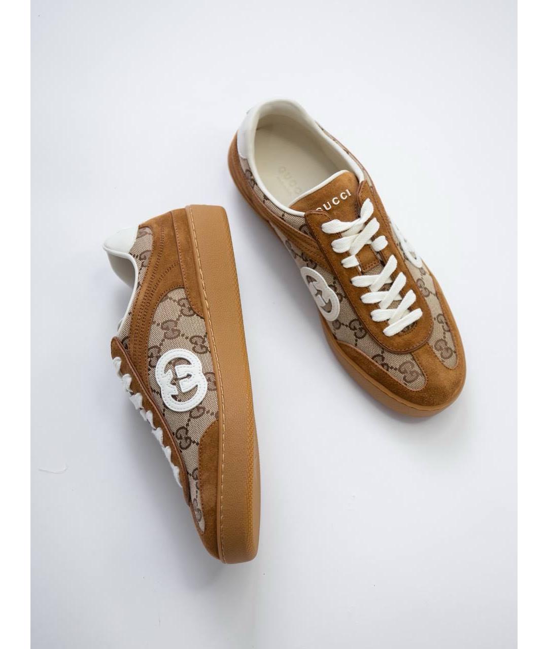 GUCCI Коричневые кеды, фото 4