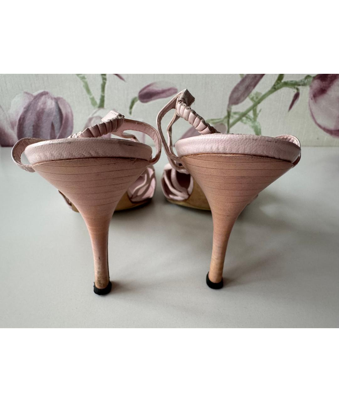MANOLO BLAHNIK Бежевые текстильные туфли, фото 4