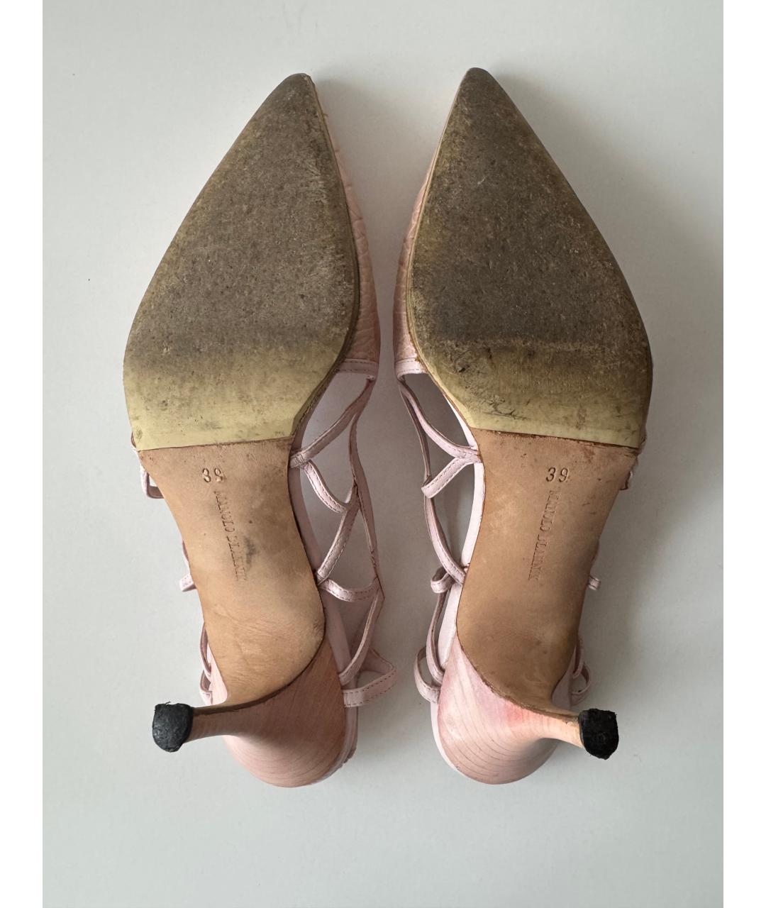 MANOLO BLAHNIK Бежевые текстильные туфли, фото 5