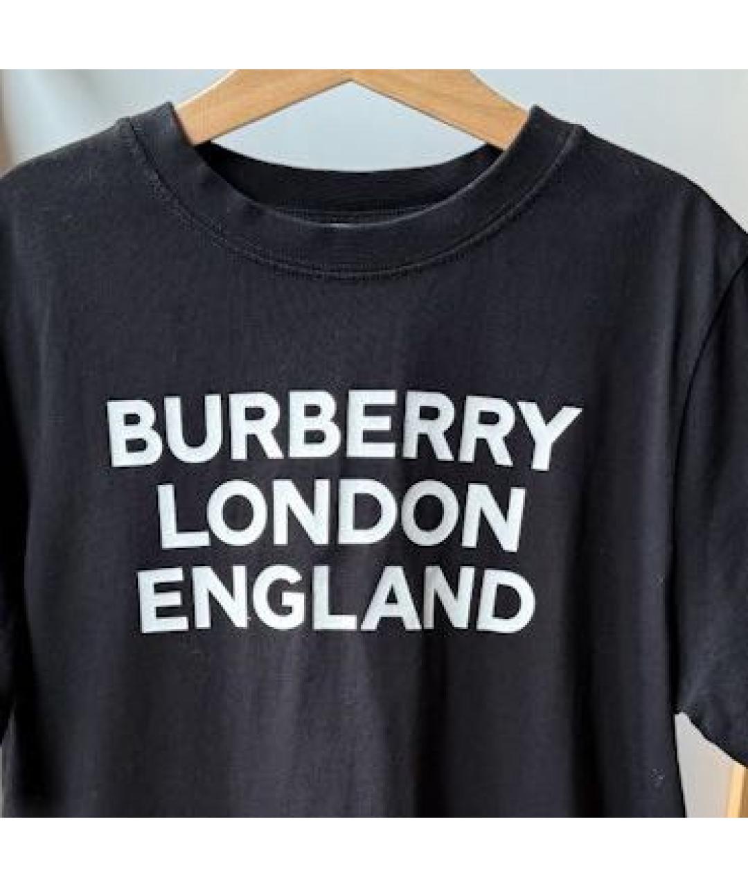 BURBERRY Черная хлопковая детская футболка, фото 3