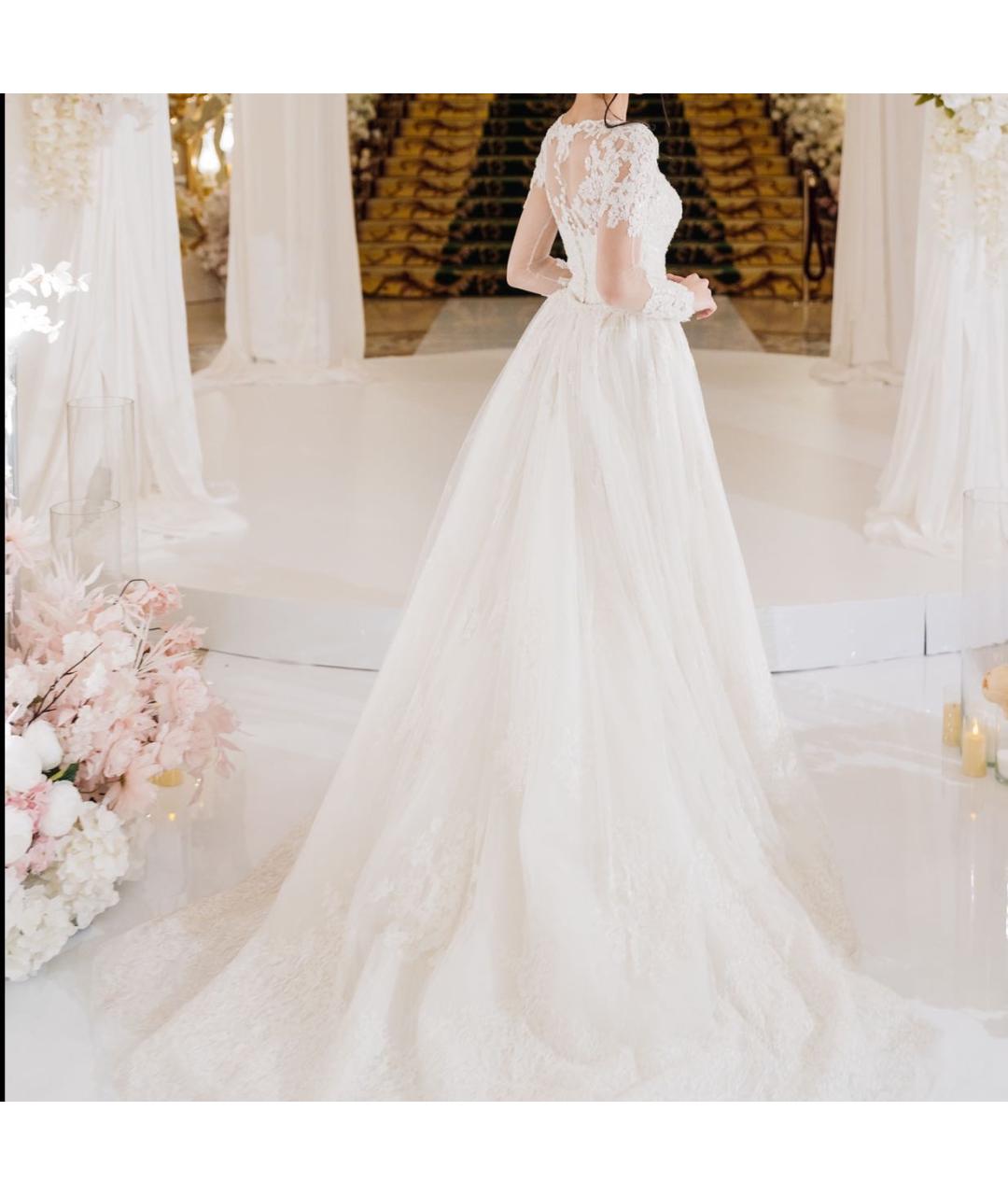 ZUHAIR MURAD Бежевое кружевное свадебное платье, фото 5
