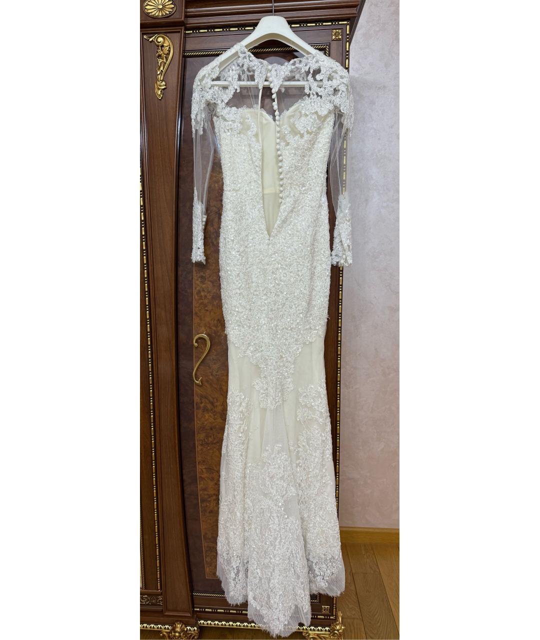 ZUHAIR MURAD Бежевое кружевное свадебное платье, фото 2