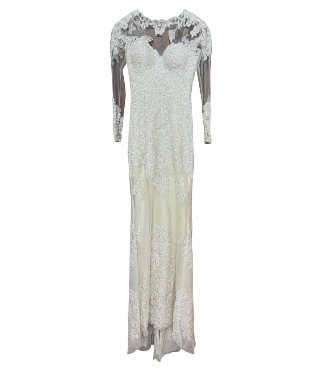 ZUHAIR MURAD Бежевое кружевное свадебное платье, фото 1