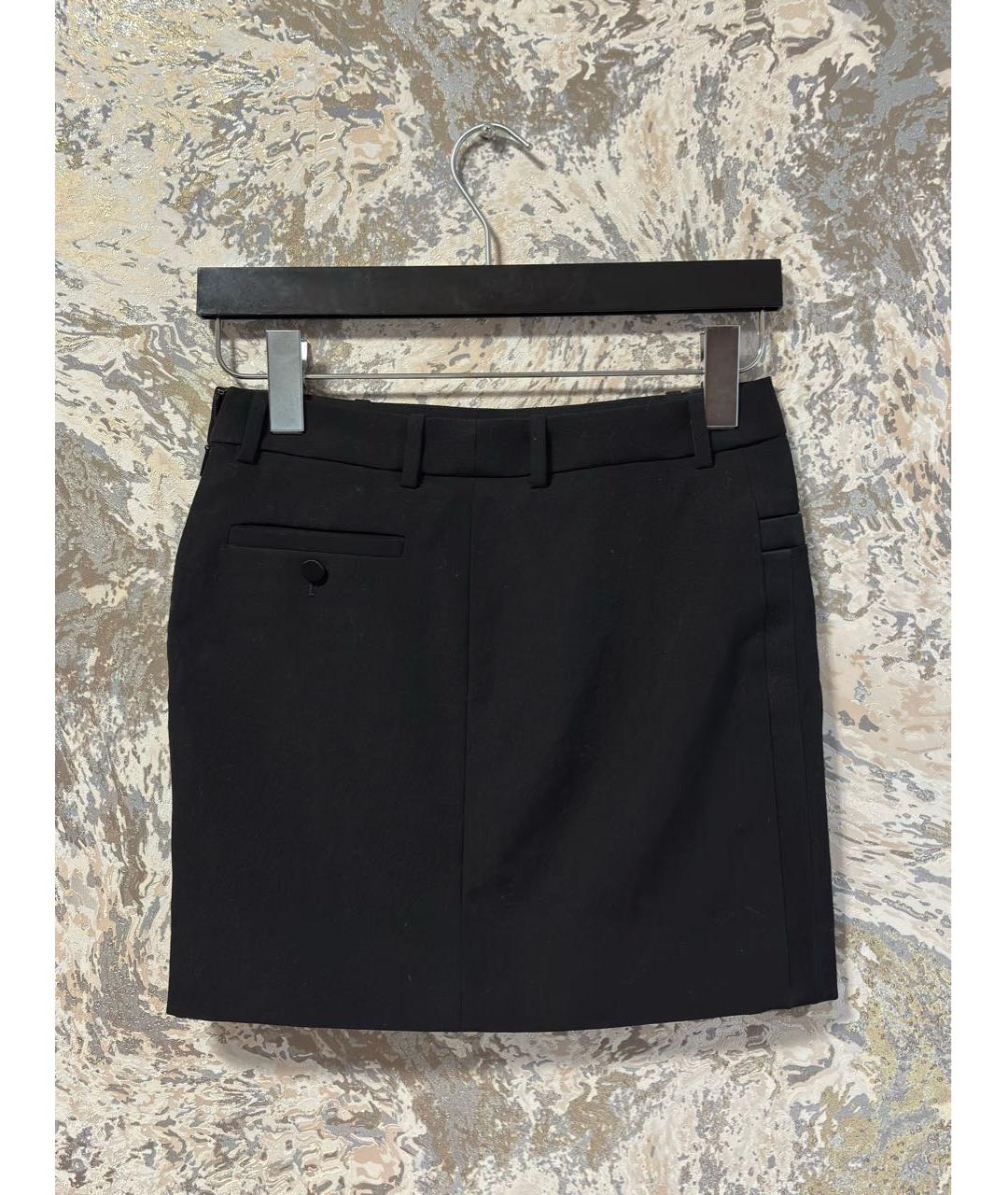 SAINT LAURENT Черная шерстяная юбка мини, фото 3