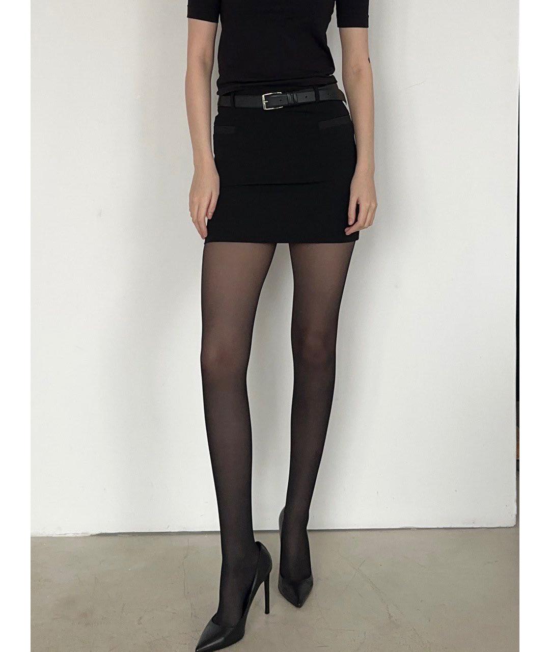 SAINT LAURENT Черная шерстяная юбка мини, фото 5