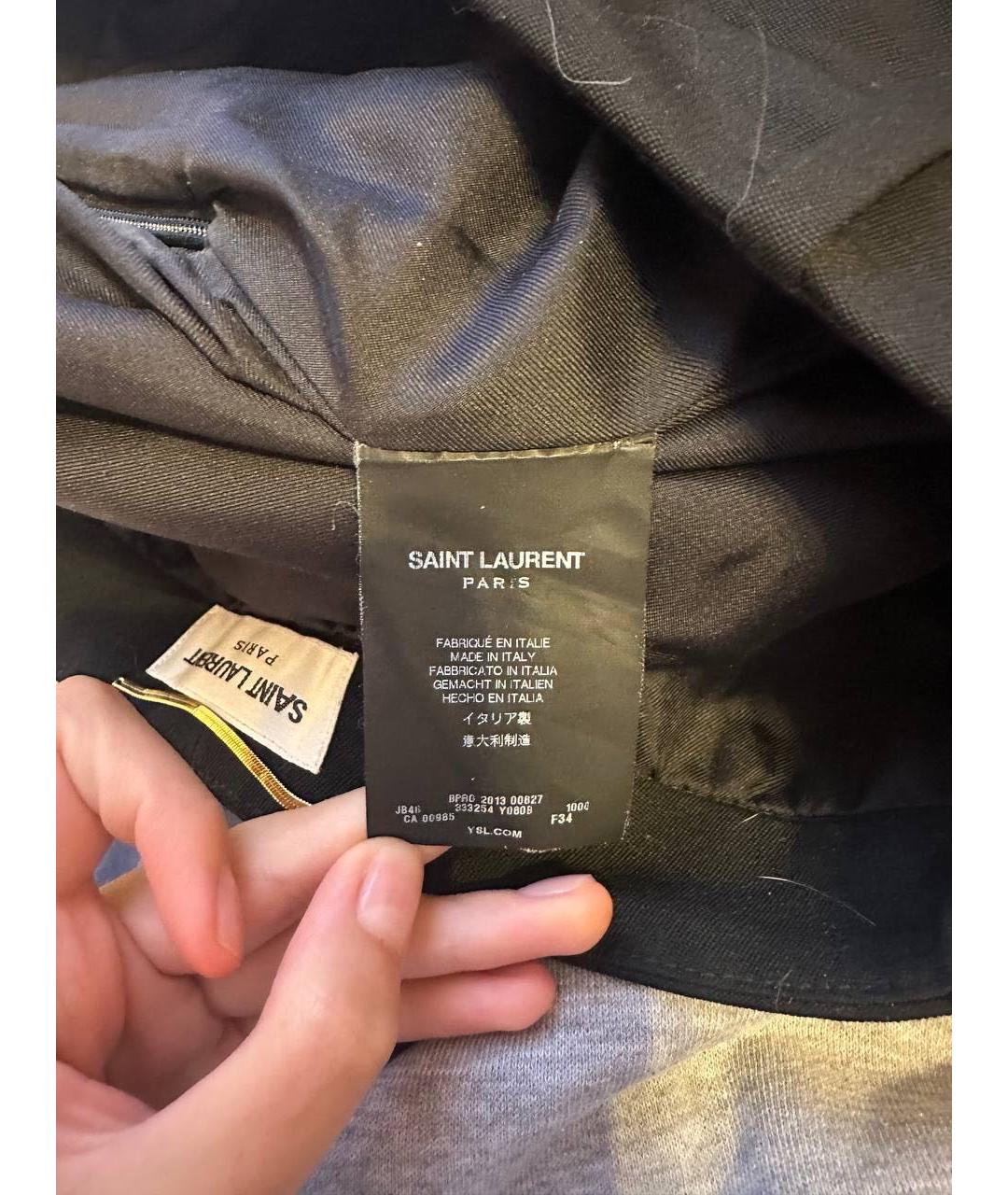 SAINT LAURENT Черная шерстяная юбка мини, фото 6