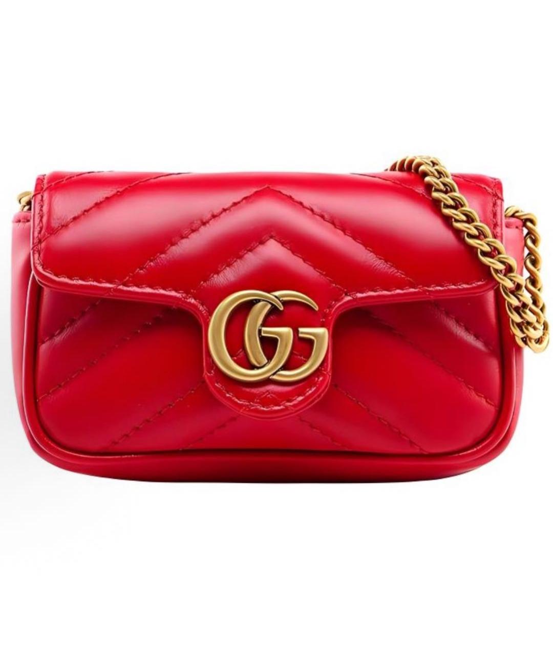 GUCCI Красная кожаная сумка через плечо, фото 5