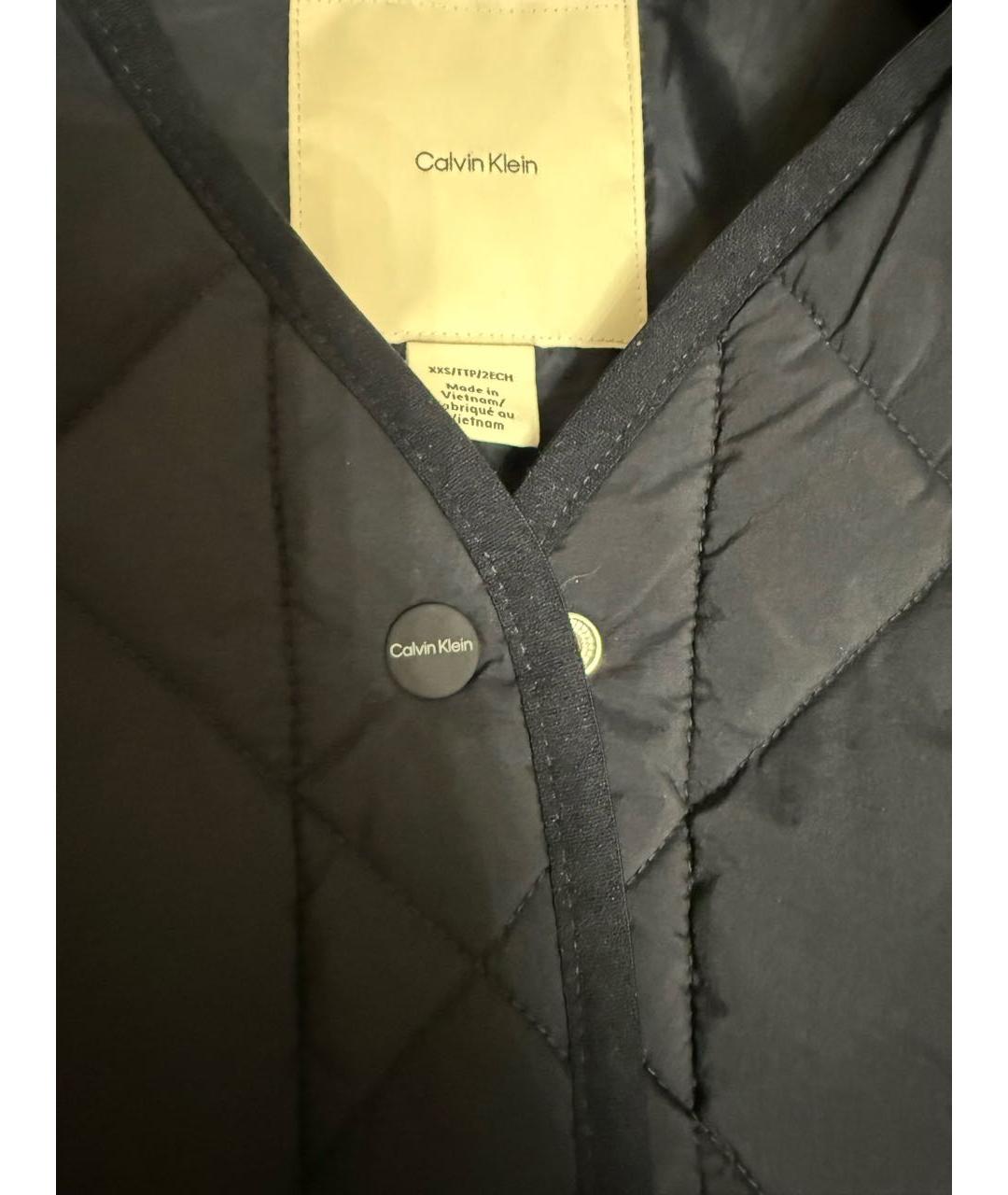 CALVIN KLEIN Темно-синяя полиамидовая куртка, фото 4