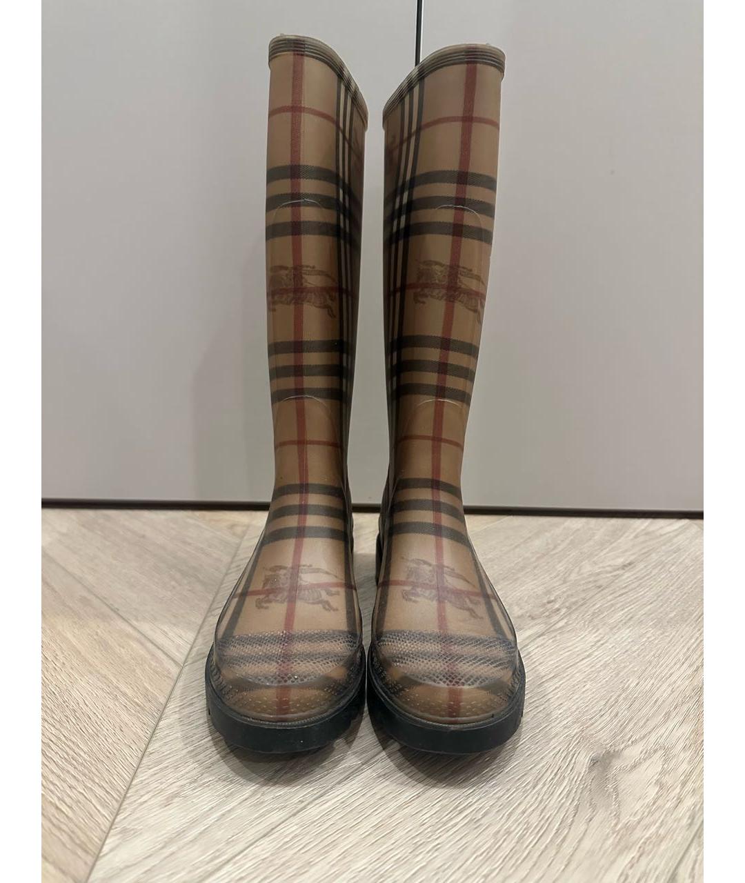 BURBERRY Бежевые резиновые сапоги, фото 2