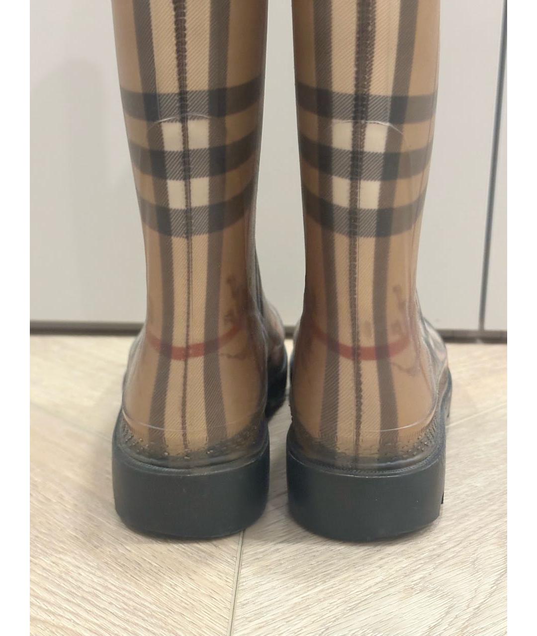 BURBERRY Бежевые резиновые сапоги, фото 4