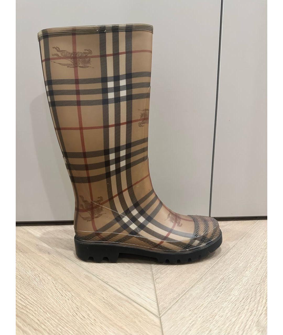 BURBERRY Бежевые резиновые сапоги, фото 6