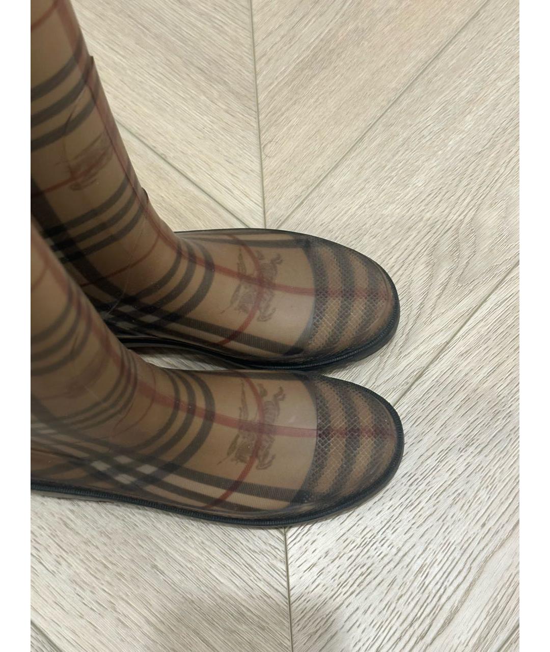 BURBERRY Бежевые резиновые сапоги, фото 3