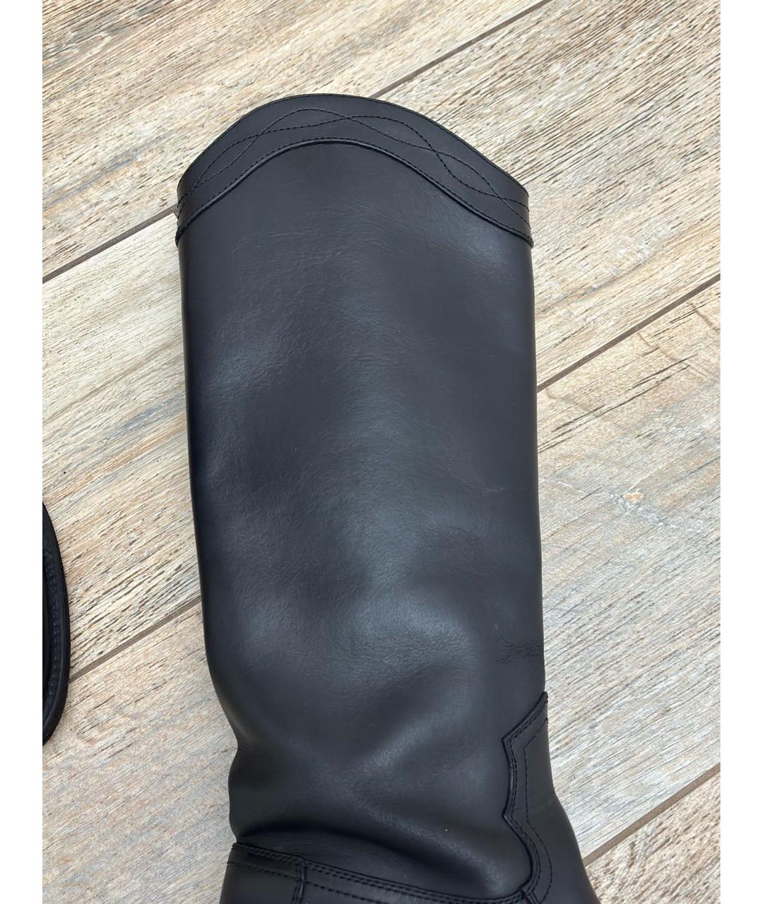 SAINT LAURENT Черные кожаные сапоги, фото 4
