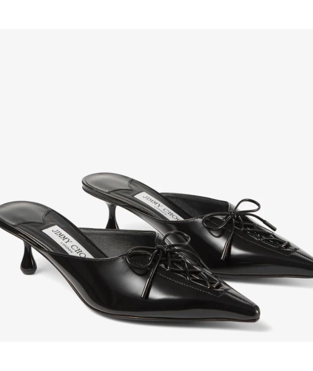 JIMMY CHOO Черные кожаные мюли, фото 3