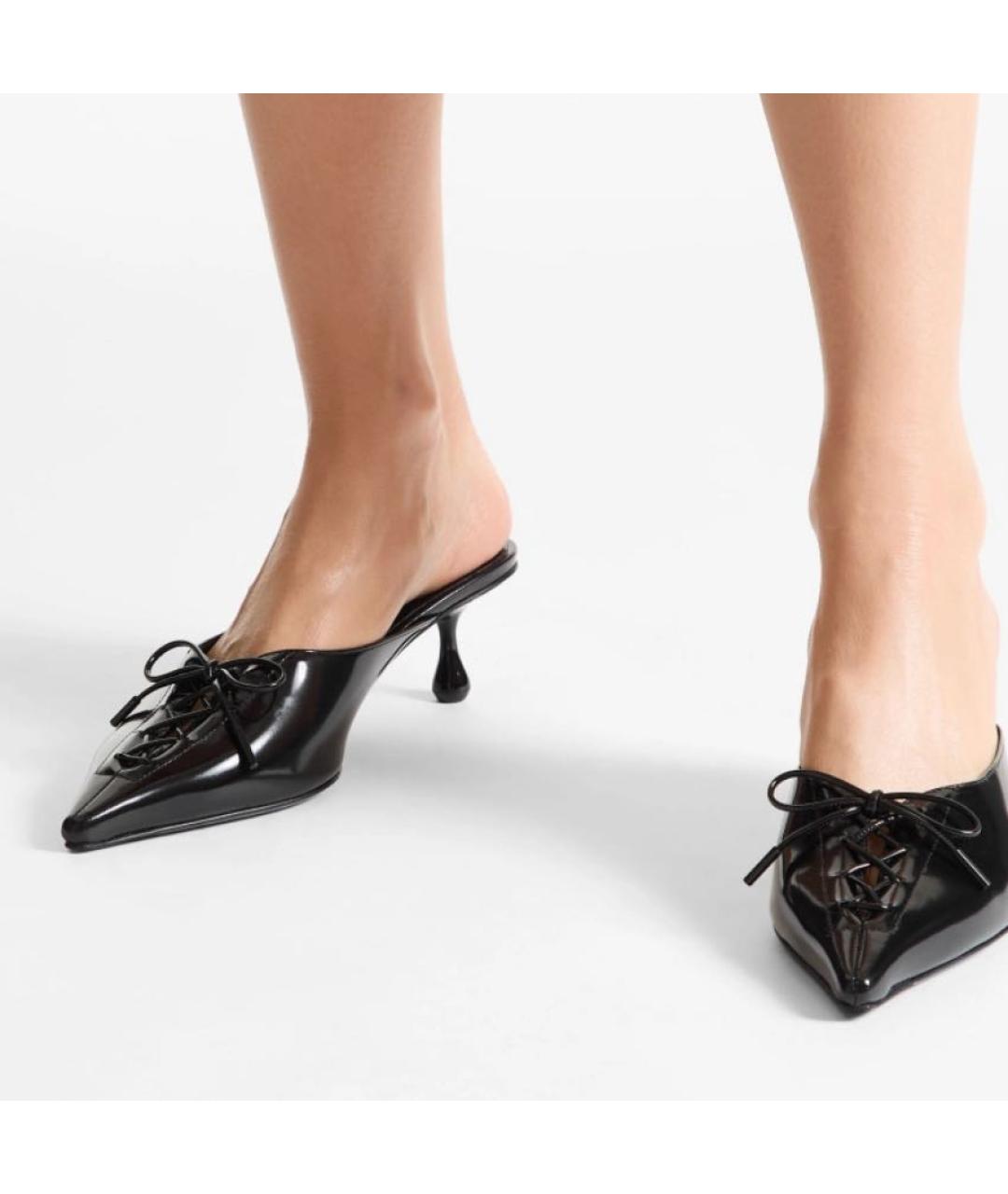 JIMMY CHOO Черные кожаные мюли, фото 2