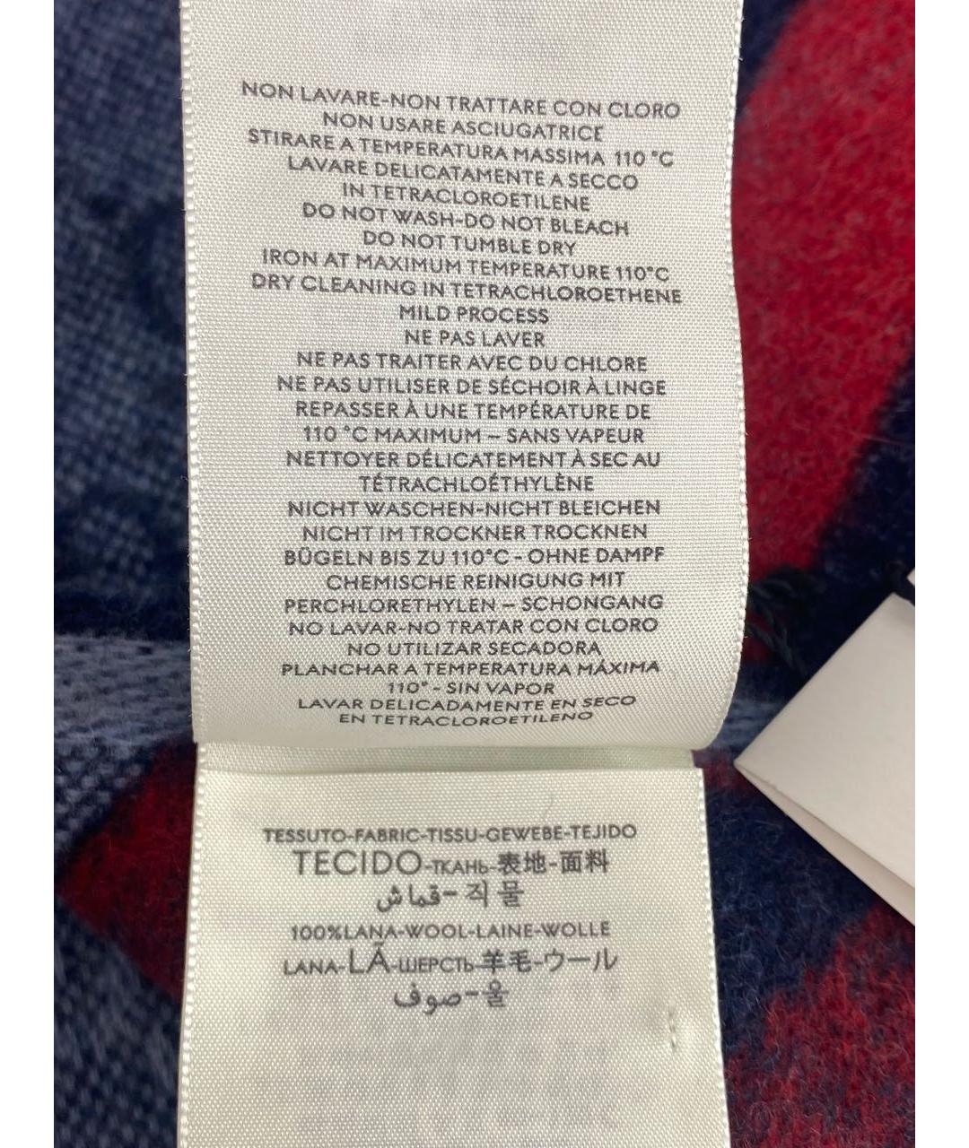 GUCCI Синий шерстяной шарф, фото 8