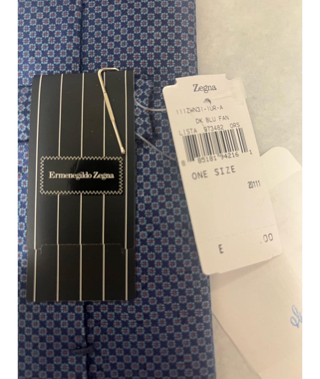 ERMENEGILDO ZEGNA XXX Темно-синий шелковый галстук, фото 5