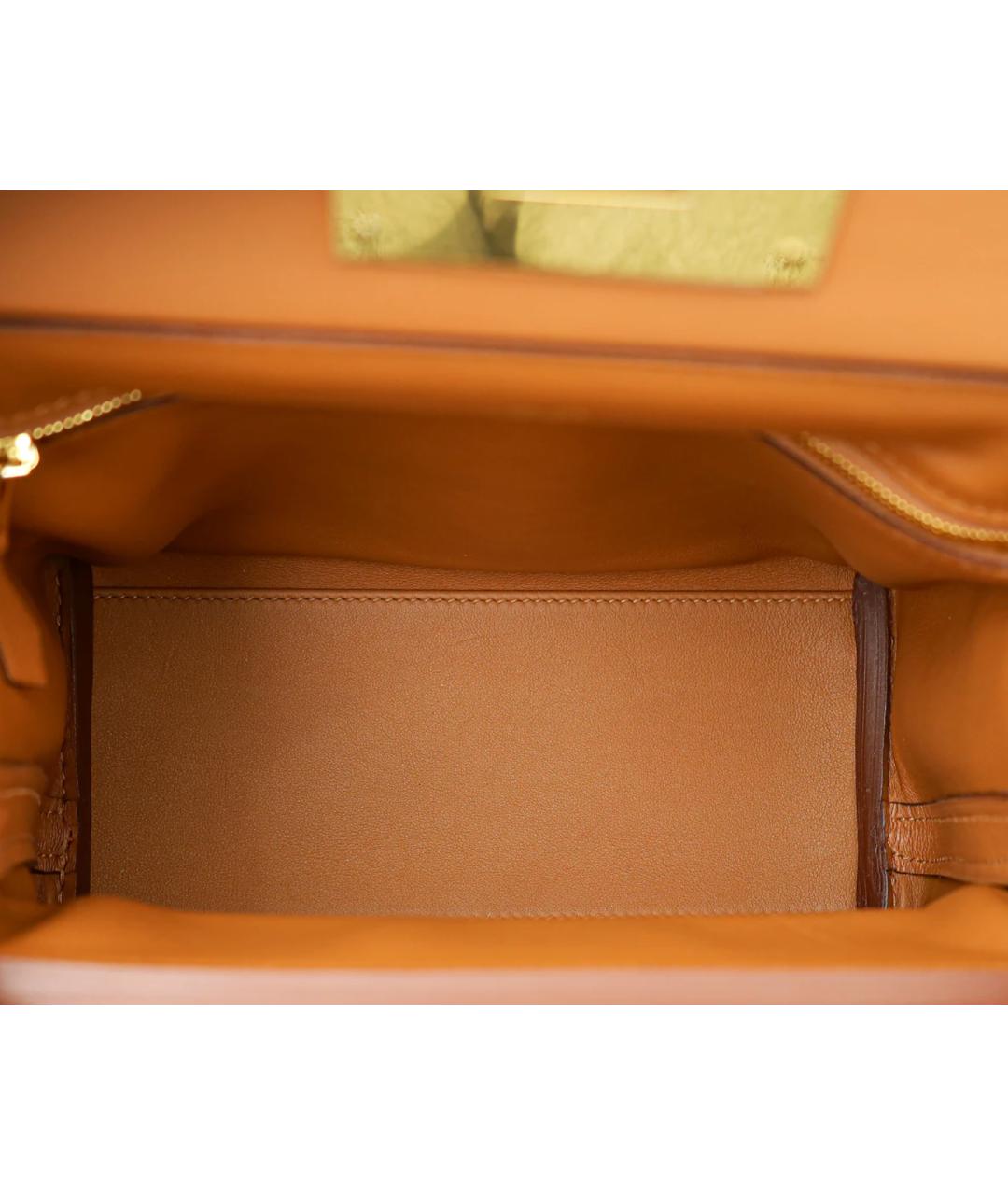HERMES Горчичная кожаная сумка через плечо, фото 3