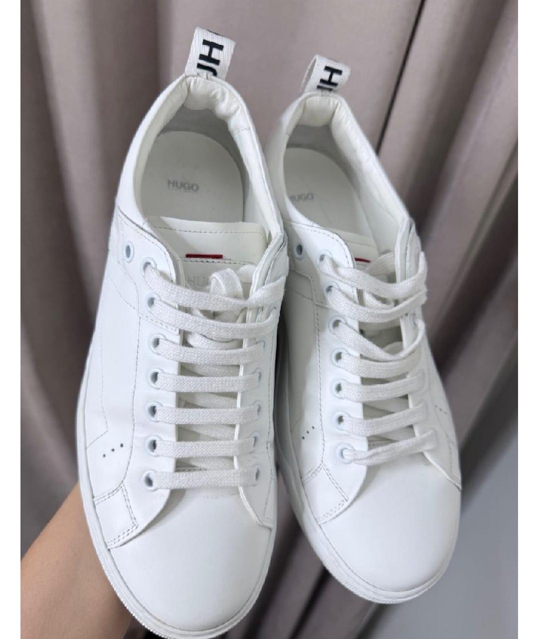 HUGO Белые кожаные кеды, фото 3