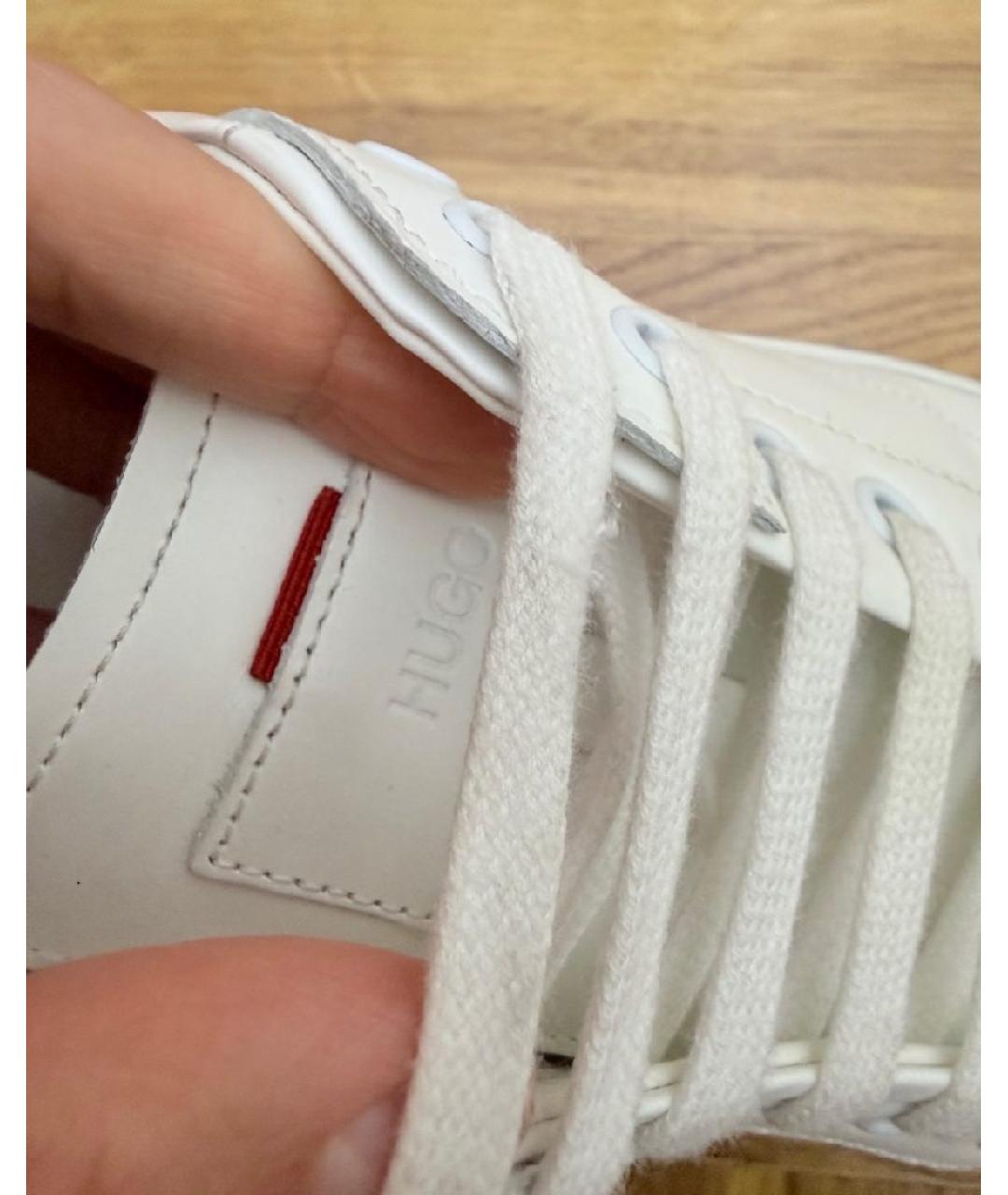 HUGO Белые кожаные кеды, фото 5
