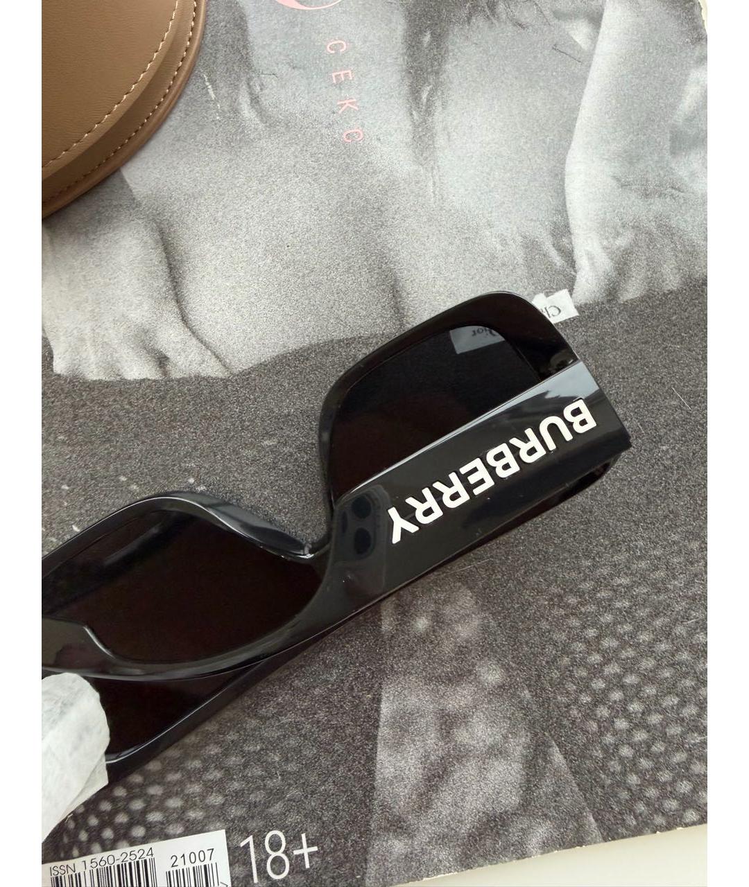 BURBERRY Черные пластиковые солнцезащитные очки, фото 6