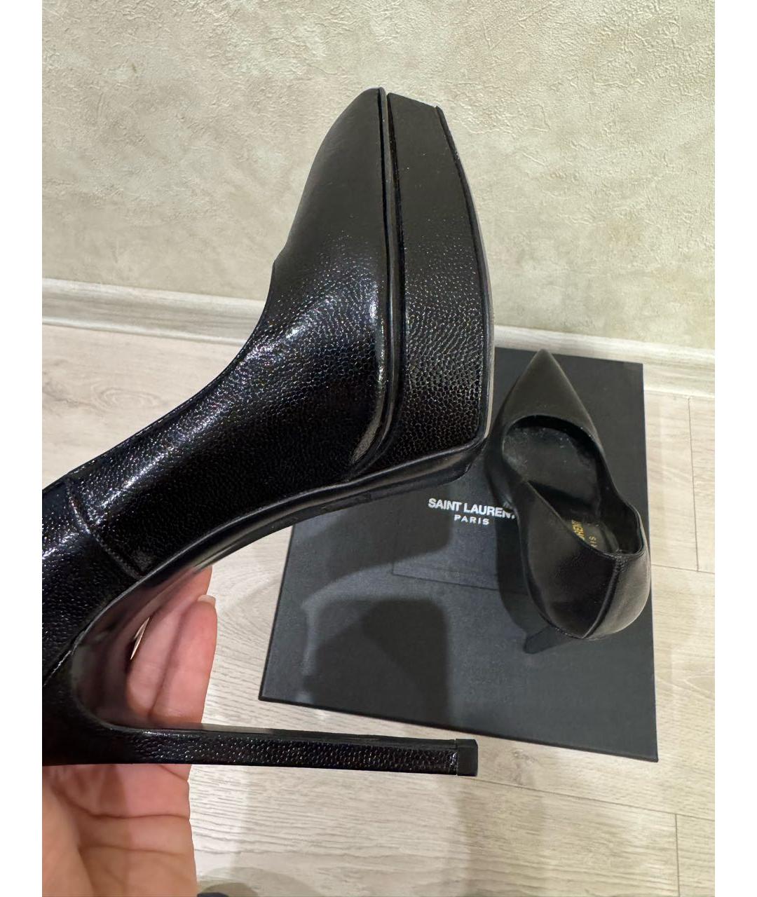 SAINT LAURENT Черные кожаные туфли, фото 6