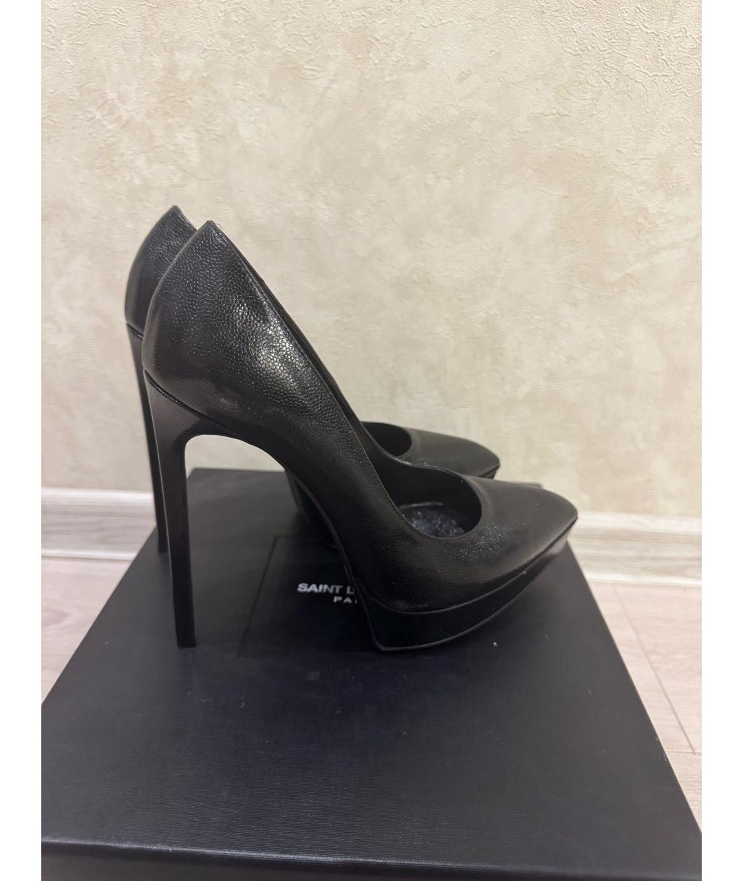 SAINT LAURENT Черные кожаные туфли, фото 7