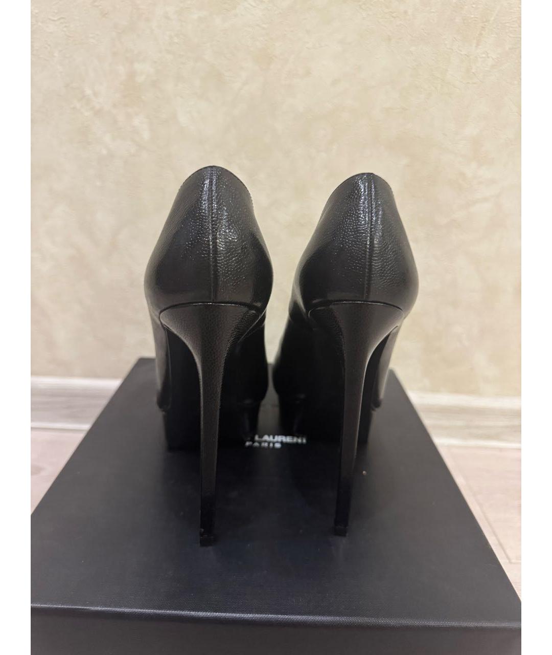 SAINT LAURENT Черные кожаные туфли, фото 4