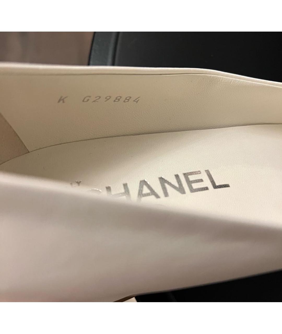 CHANEL Белые кожаные туфли, фото 7