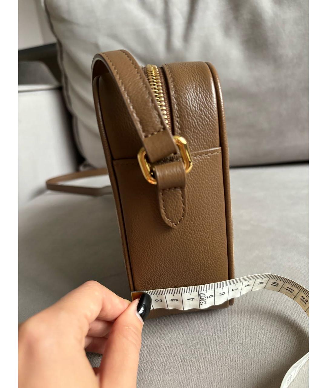 BURBERRY Коричневая кожаная сумка с короткими ручками, фото 4