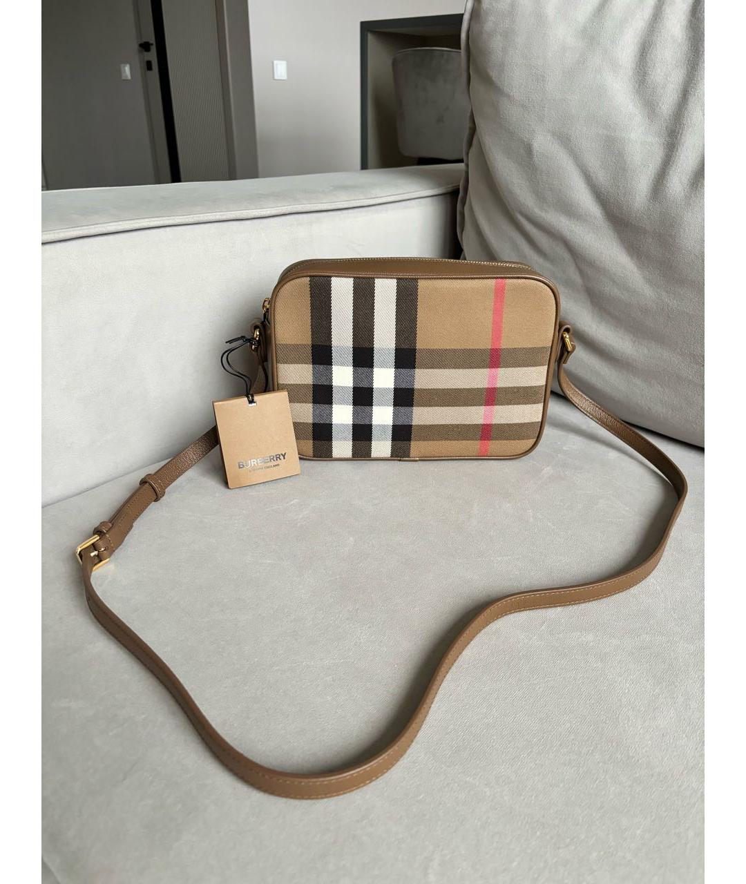 BURBERRY Коричневая кожаная сумка с короткими ручками, фото 6