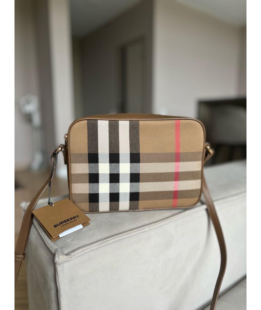 BURBERRY Коричневая кожаная сумка с короткими ручками, фото 7