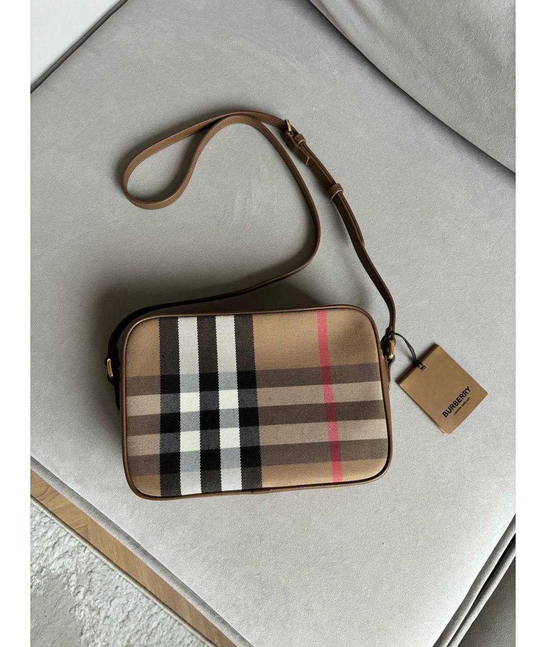 BURBERRY Коричневая кожаная сумка с короткими ручками, фото 8