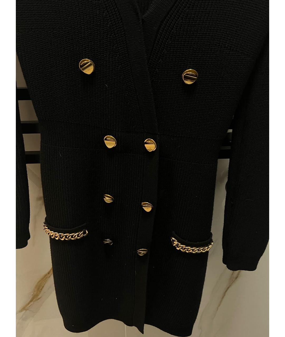 ELISABETTA FRANCHI Черное вискозное коктейльное платье, фото 4
