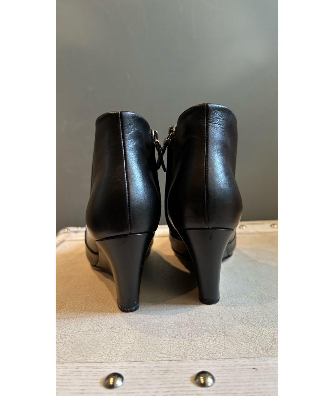 FERRAGAMO Черные кожаные ботильоны, фото 3