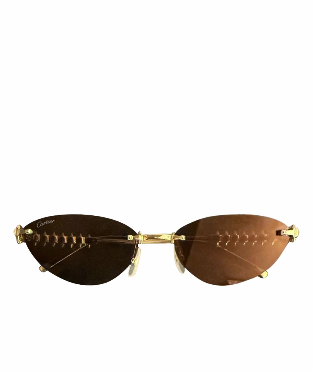 CARTIER Золотые металлические солнцезащитные очки, фото 1