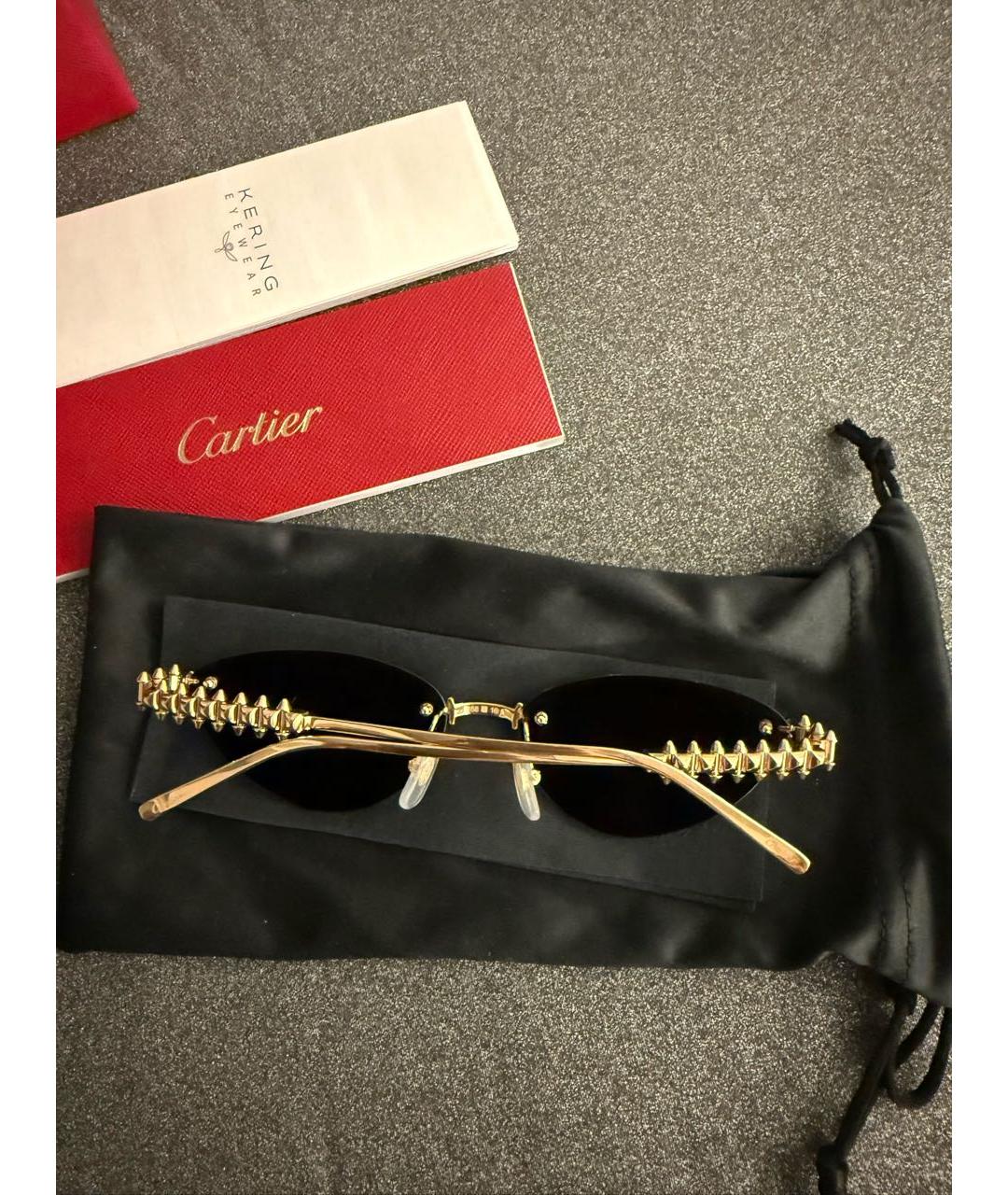 CARTIER Золотые металлические солнцезащитные очки, фото 3