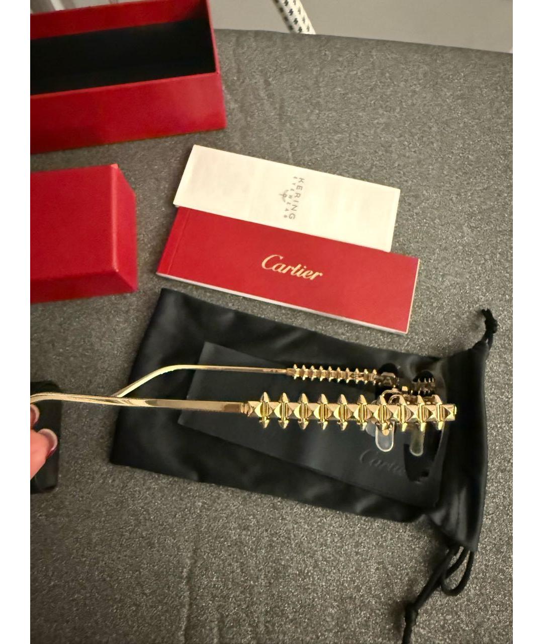 CARTIER Золотые металлические солнцезащитные очки, фото 2