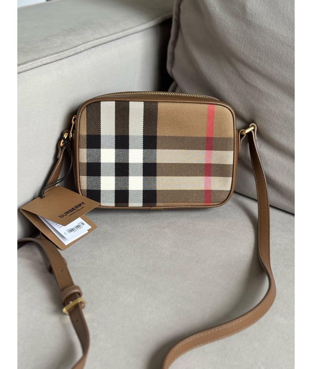 BURBERRY Коричневая кожаная сумка через плечо, фото 5