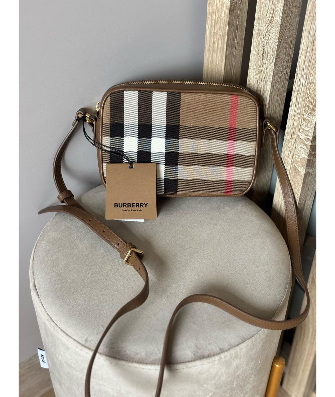 BURBERRY Коричневая кожаная сумка через плечо, фото 2