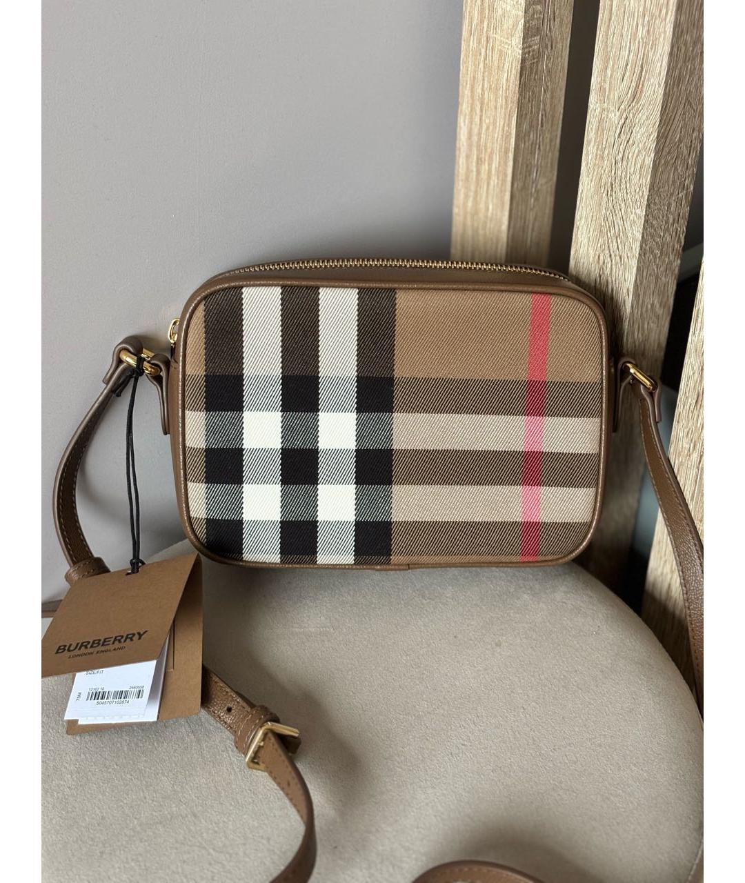 BURBERRY Коричневая кожаная сумка через плечо, фото 6