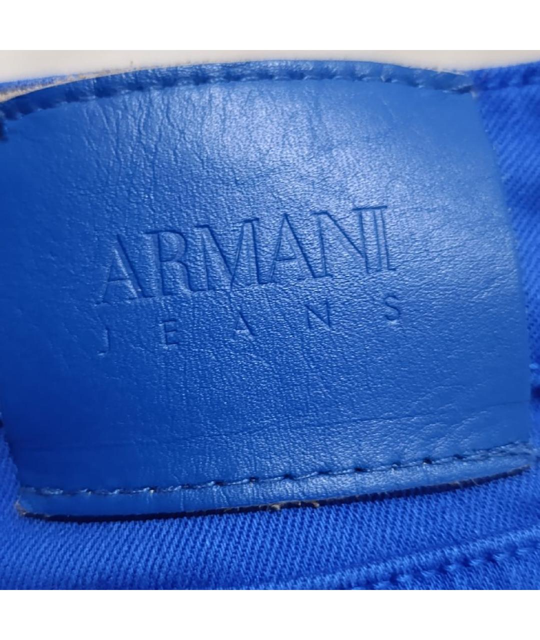 ARMANI JEANS Синие хлопко-лиоцелловые джинсы слим, фото 5