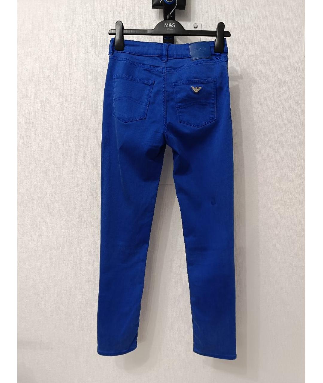 ARMANI JEANS Синие хлопко-лиоцелловые джинсы слим, фото 2