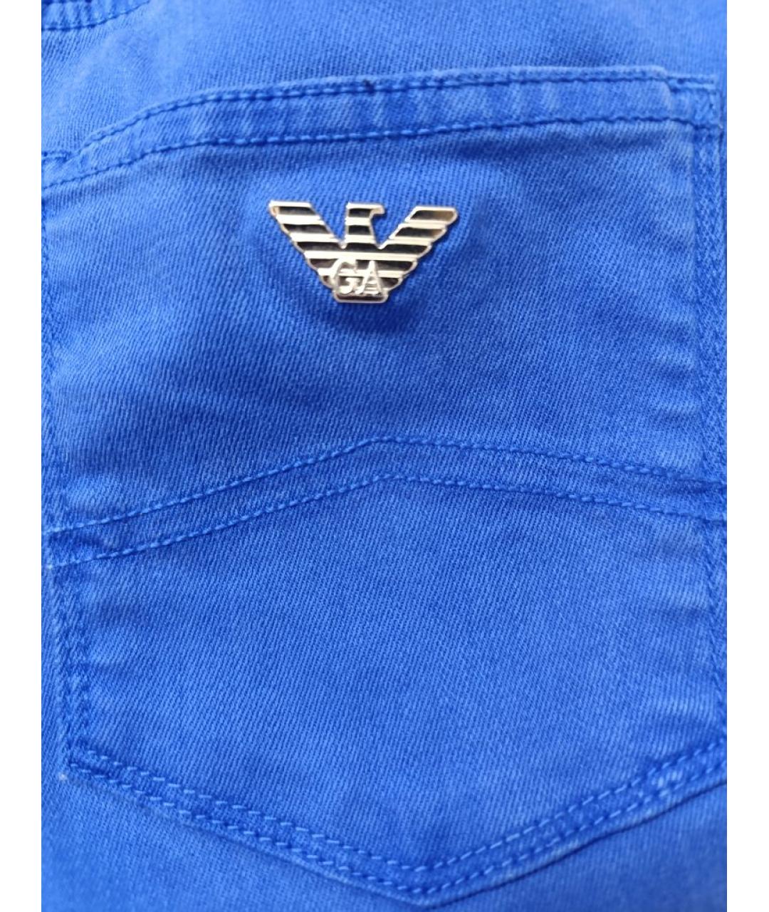 ARMANI JEANS Синие хлопко-лиоцелловые джинсы слим, фото 3