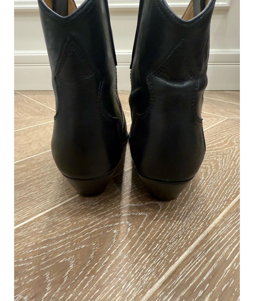 ISABEL MARANT Черные кожаные полусапоги, фото 4