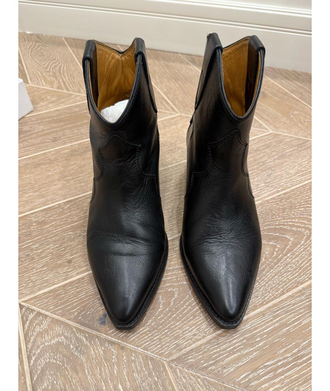 ISABEL MARANT Черные кожаные полусапоги, фото 2