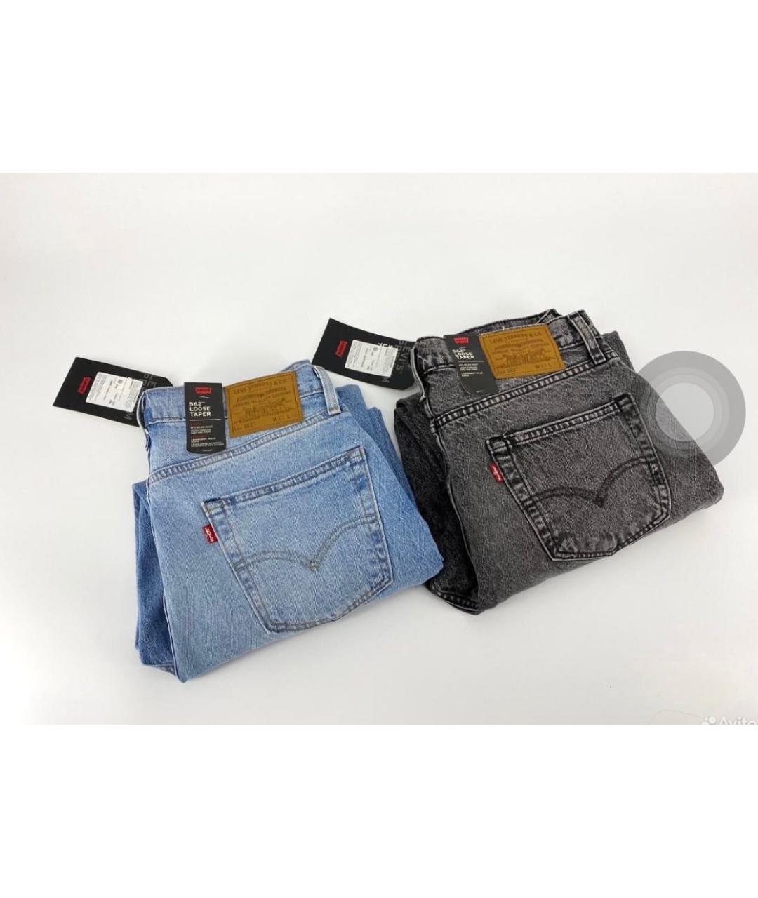LEVI'S Черные хлопковые прямые джинсы, фото 3